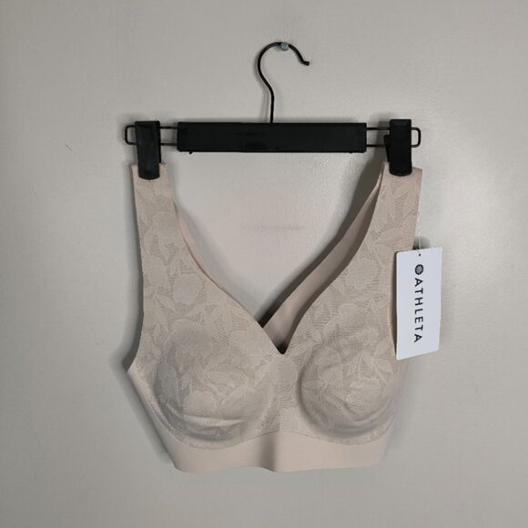 NWT Athleta Floral Tapestry Toile Stretchy Supportive Ritual Lace Plunge Bra S - Picture 2 of 8